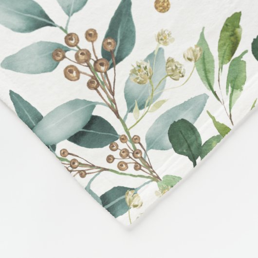 Aquarellgrüne Wälder Waldbäume Junge Kinderzimmer Fleecedecke (Ecke)