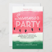 Aquarellgrüne Wassermelone Sommer Party Einladung (Vorderseite)