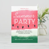 Aquarellgrüne Wassermelone Sommer Party Einladung (Stehend Vorderseite)