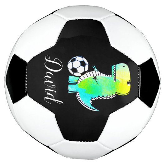 Aquarellgrüner Dinosaurier mit Individuelle Name Fußball (Gedreht)