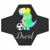 Aquarellgrüner Dinosaurier mit Individuelle Name Fußball (Flach)