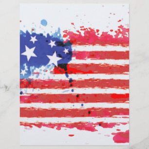 Aquarellgrunge Amerikanische Flagge