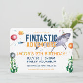 Aquarellhai Einladung zum Geburtstag (Stehend Vorderseite)