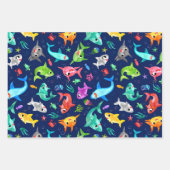 Aquarellhai Familie Adorable Ocean Geschenkpapier Set (Vorderseite)