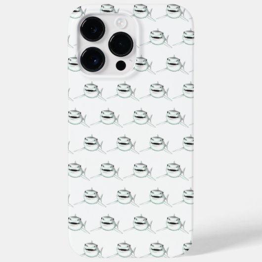 Aquarellhai lächelndes graugrünes Ozeantier Case-Mate iPhone Hülle (Rückseite)