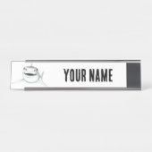 Aquarellhai lächelndes graugrünes Ozeantier Schreibtischnamensplakette (Vorderseite )