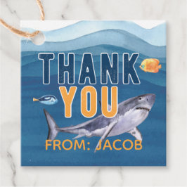 Aquarellhai Vielen Dank Tag Geschenkanhänger