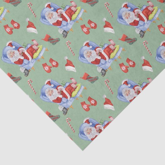 Aquarellhaltung Santa Hand bemalt Seidenpapier (Ausschnitt)