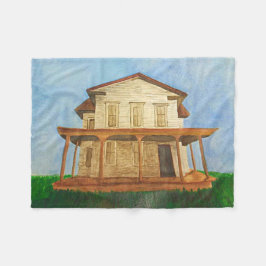 Aquarellhaus Fleecedecke