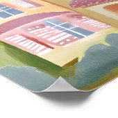 Aquarellhaus | Hübsch gestrichen Poster (Ecke)