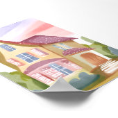 Aquarellhaus | Hübsch gestrichen Poster (Ecke)