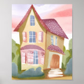 Aquarellhaus | Hübsch gestrichen Poster (Vorne)