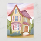 Aquarellhaus | Hübsch gestrichen Postkarte (Vorderseite)