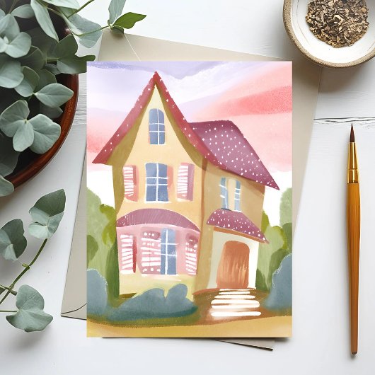 Aquarellhaus | Hübsch gestrichen Postkarte