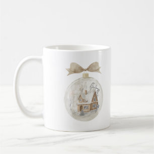 Aquarellhaus im Schnee Globe Kaffeetasse