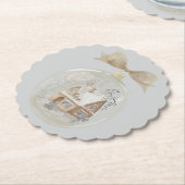 Aquarellhaus im Schnee Globe Untersetzer (angewinkelt)