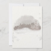 Aquarellhaus in Snow Globe Weihnachten Einladung (Rückseite)