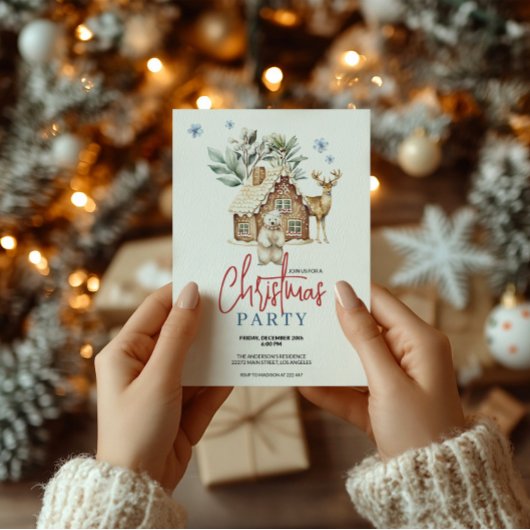 Aquarellhaus mit Polar Bear und R Einladung