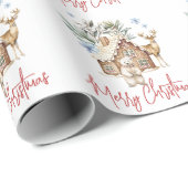 Aquarellhaus, Polar Bear & Reindee Geschenkpapier (Rolleneckpunkt)