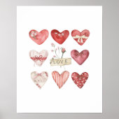 Aquarellhaus Valentine Herz Poster (Vorne)