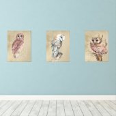 Aquarellhaus Vowl Bird Wildlife Woodland Bauernhof Bilderwand Sets (Holzboden)