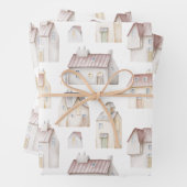 Aquarellhäuser Geschenkpapier Set (Beispiel)