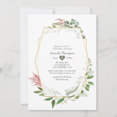 Aquarellherbarium Geometrisches Brautparty Einladung (Vorderseite)