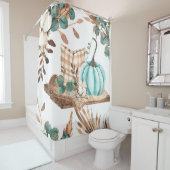 Aquarellherbst nahtloses Muster mit farbigem Pu Duschvorhang (Beispiel)