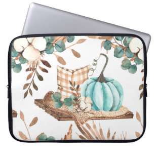 Aquarellherbst nahtloses Muster mit farbigem Pu Laptopschutzhülle