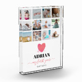 Aquarellherz Baby's First Year Foto Collage (Links)