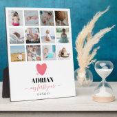 Aquarellherz Baby's First Year Foto Collage Fotoplatte (Seite)