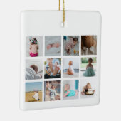 Aquarellherz Baby's First Year Foto Collage Keramikornament (Rechts)