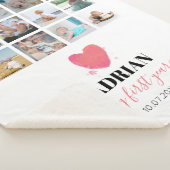 Aquarellherz Baby's First Year Foto Collage Sherpadecke (3/4)