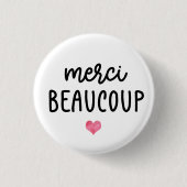 Aquarellherz Merci Beacoup Button (Vorderseite)