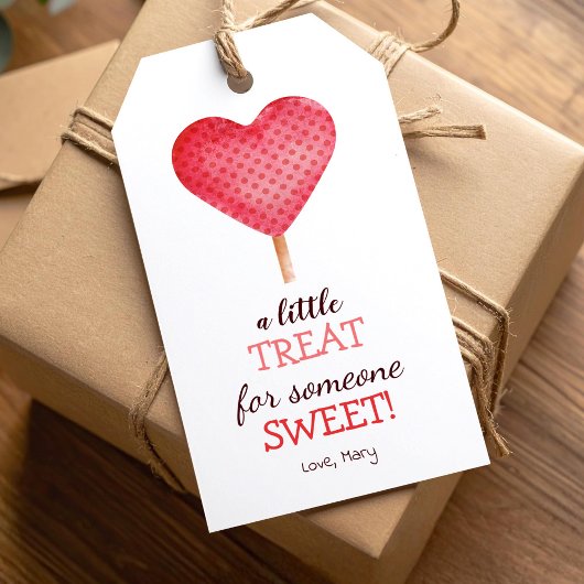 Aquarellherz mit dots School Leckerei Gefallen Tag Geschenkanhänger