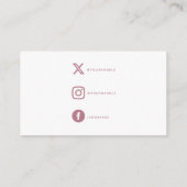 Aquarellherz mit Liebe Soziallinks Icons Begleitkarte (Rückseite)