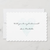 Aquarellherz sind Sie meine Brautjungfernkarten Einladung (Rückseite)