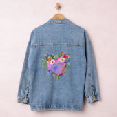 Aquarellherz und Blume Jeansjacke (Hangar)