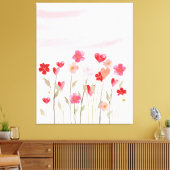 Aquarellherz und Blume Leinwanddruck (Insitu (Wohnzimmer))