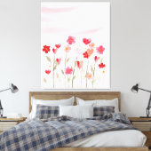 Aquarellherz und Blume Leinwanddruck (Insitu (Schlafzimmer))