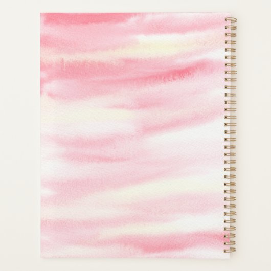 Aquarellherz und Blume Planer (Rückseite)