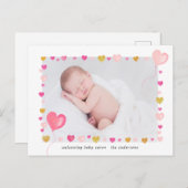 Aquarellherzen farbenfrohe Foto Feiertagspostkarte (Vorne/Hinten)