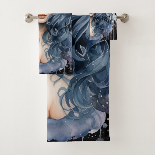 Aquarellhexe [1] badhandtuch set (Insitu)