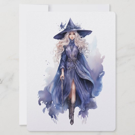 Aquarellhexe [3] feiertagskarte (Vorderseite)