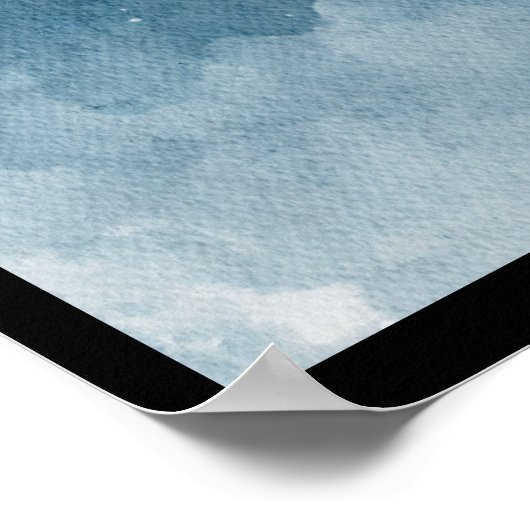 Aquarellhexe auf einem dunklen Nachthimmel Poster (Ecke)