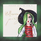 Aquarellhexe Einladung zum Halloween-Party