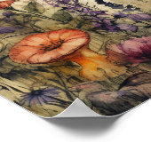 Aquarellhexe mit Blume Poster (Ecke)