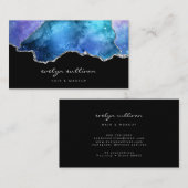 Aquarellhimmel auf schwarz visitenkarte (Vorne/Hinten)
