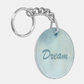 Aquarellhintergrund in Pastellblauem und gelb Schlüsselanhänger (Vorderseite links)