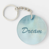 Aquarellhintergrund in Pastellblauem und gelb Schlüsselanhänger (Vorderseite)